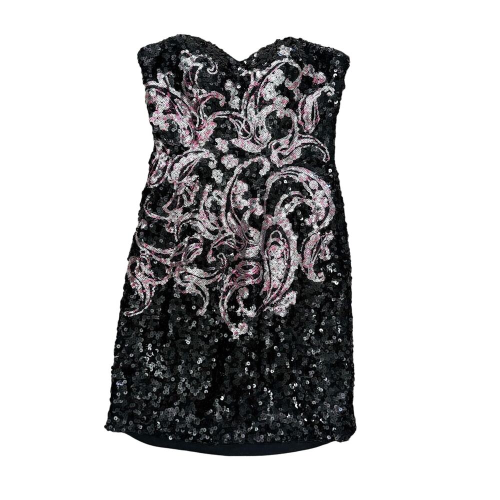 Fiesta Black Sequined Strapless Dress XS